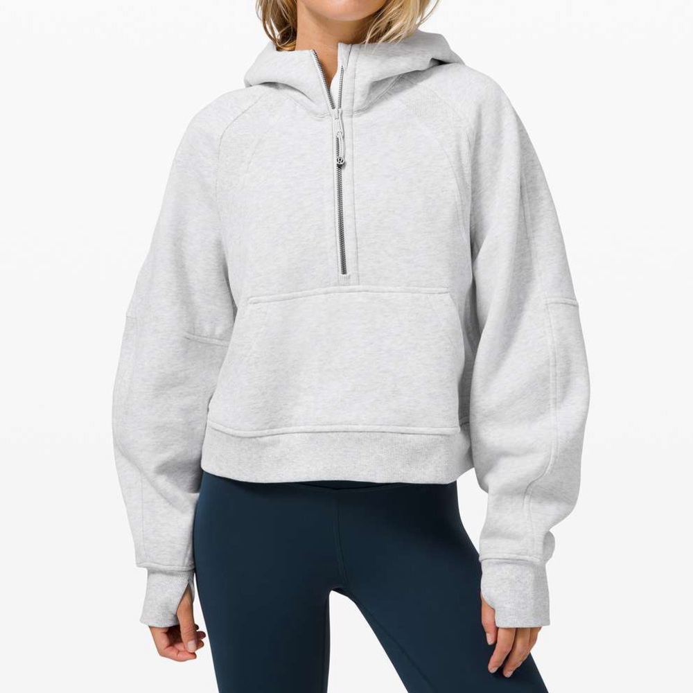 Lululemon Scuba Oversized Half-Zip Hoodie - heathered light grey